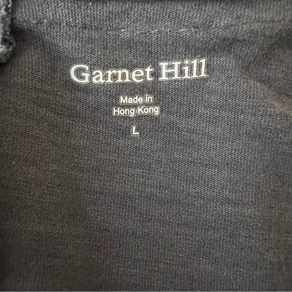 Garnet Hill Trapeze Grey Teal Jersey Swing Shift Dress Scoop Neck LARGE GUC - Picture 2 of 12